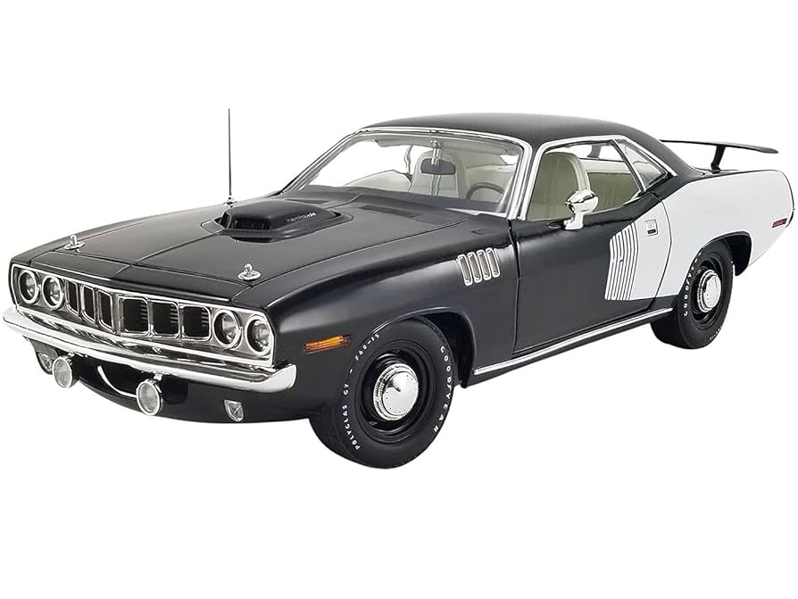 Amazon.com: 1971 Plymouth Hemi Barracuda Black with White